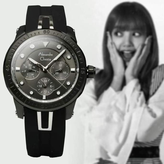 ALEXANDRE CHRISTIE AC2772LH AC 2772 BLACK ROSEGOLD JAM TANGAN WANITA
