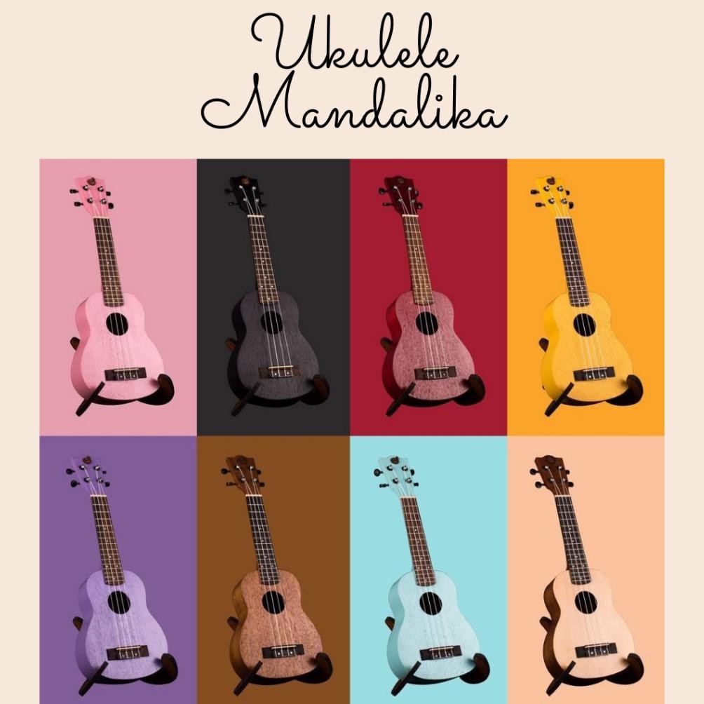 Gi Ukulele Soprano Mandalika Free Tas Ukulele , Senar Ukulele , Pick , Sertifikat