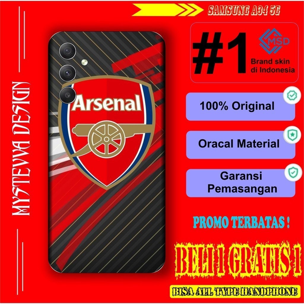 

Wrap* Samsung A34 5g Arsenal Wrap Skin Stiker Garksin CUSTOM Gratis (2pcs)