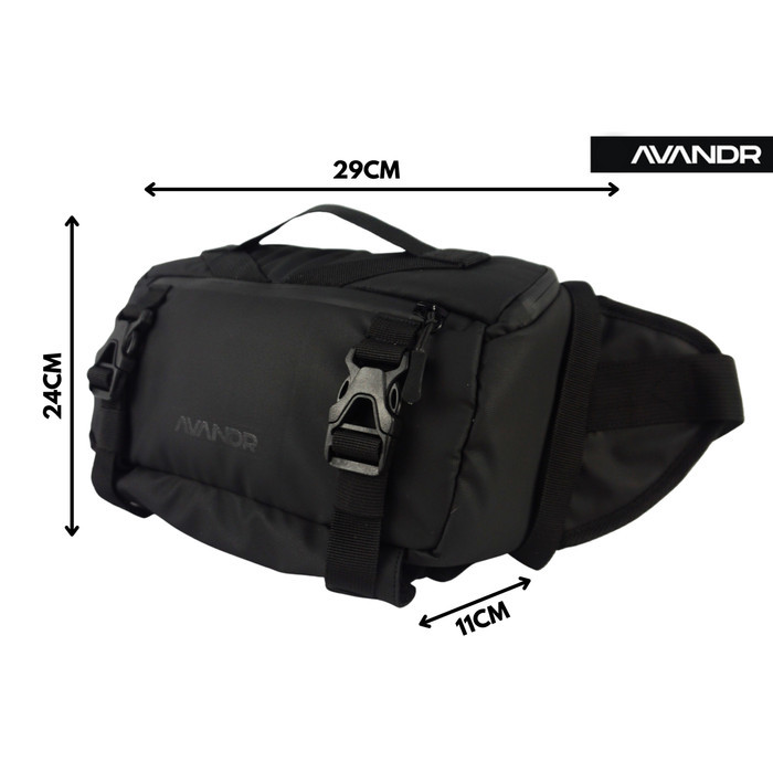 Avandr X2X Black Matte Tas Selempang Pria Multifungsi Sling Bag