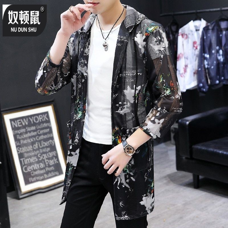 Mantel Pelindung Matahari Ultra-tipis untuk Pria, Mantel Musim Panas Bersirkulasi Ultra-tipis, Pakai