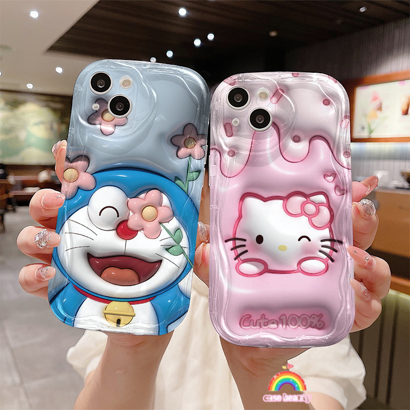 murah Casebeauty Soft Case Motif Couples Doraemon Hello Kitty Bunga Untuk VIVO Y12 Y27S Y21 Y20 Y22
