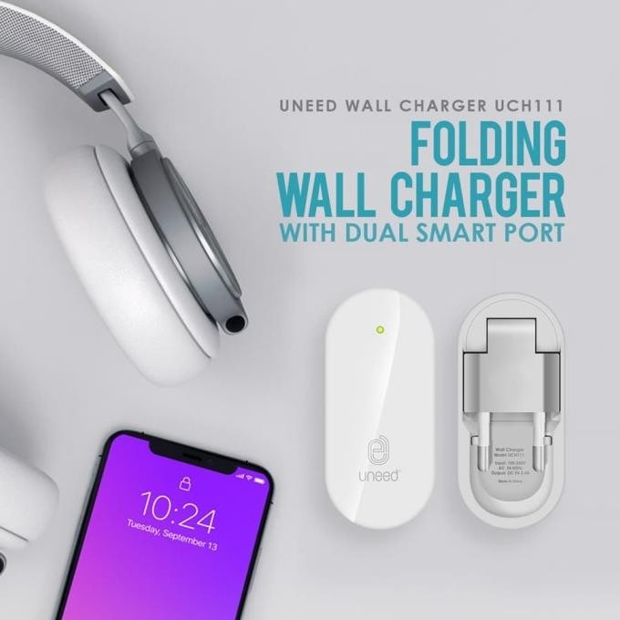 Uneed Smart Travel Charger Fast Charging Dual Usb Port - Uch111