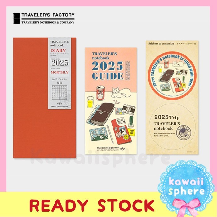 

Traveler's Notebook 2025 Refill Monthly (Regular Size) Midori Travelers Notebook Ready Stock Planner