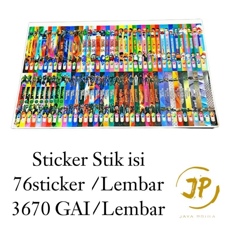 

MAINAN ANAK (10 LEMBAR) STICKER STIK ISI 76