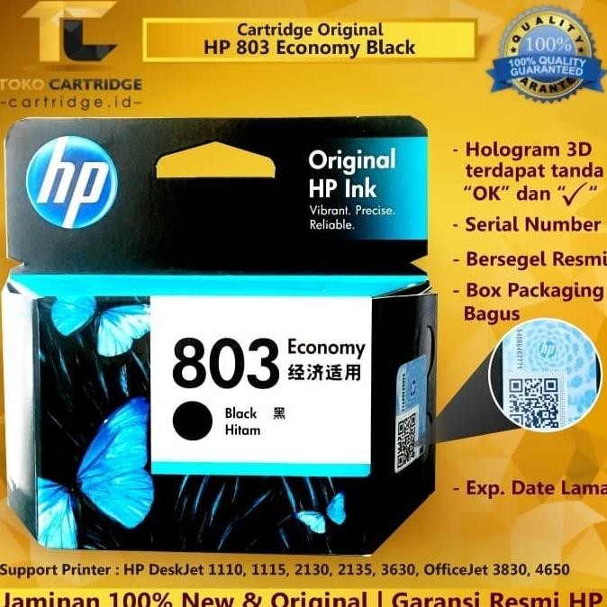 HARGA DISC - Catridge HP 803 Black Economy Ori Printer 2621 2622 2623 AMP 120 125