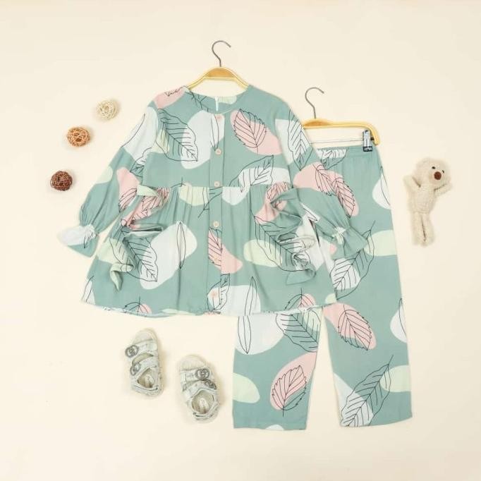 Chieky- One set pajamas anak/set tunik anak usia 1-10 tahun LC