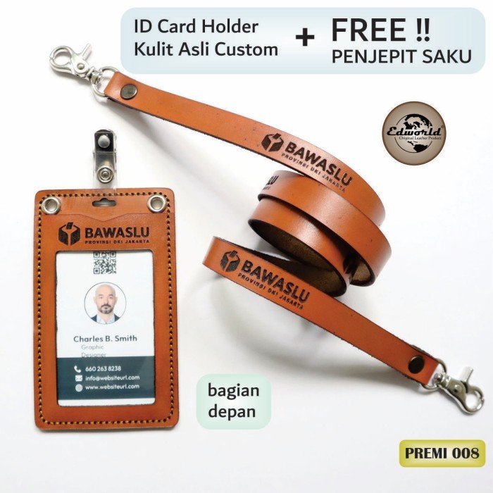 

NAMETAG HOLDER CUSTOM + GRATIS PENJEPIT SAKU