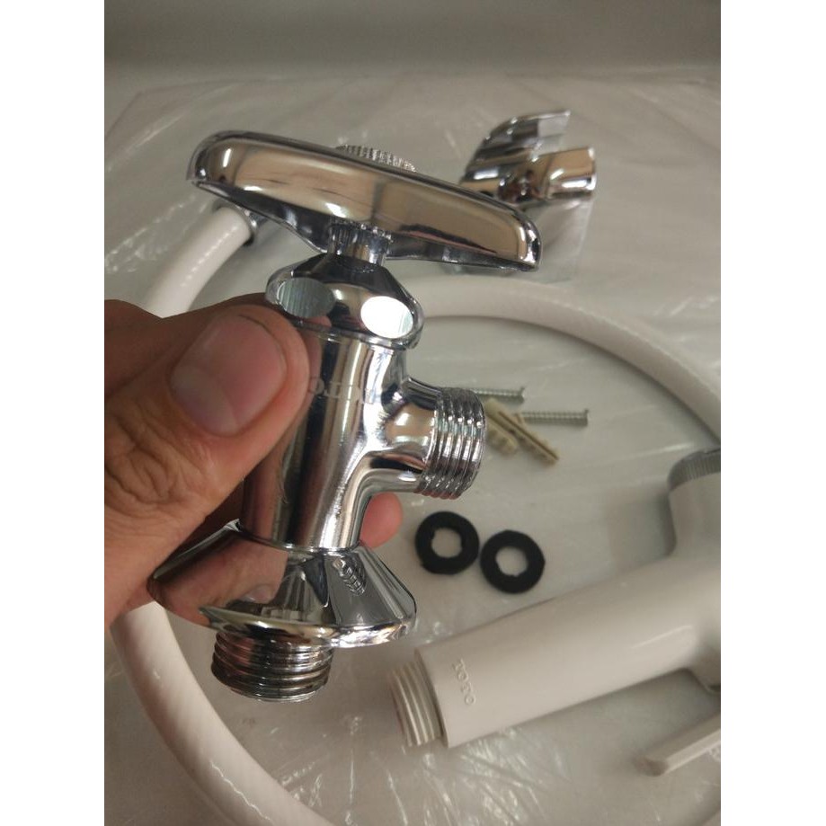 elvinpuspitasari - Stop Kran + Jet Shower TOTO Putih