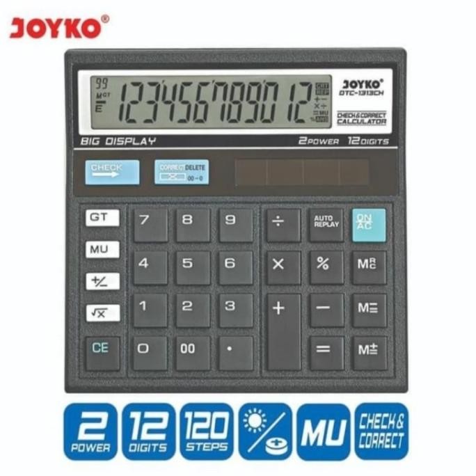 

TERSEDIA KALKULATOR CHECK & CORRECT JOYKO DTC 1313CH - CALCULATOR DESKTOP 1313