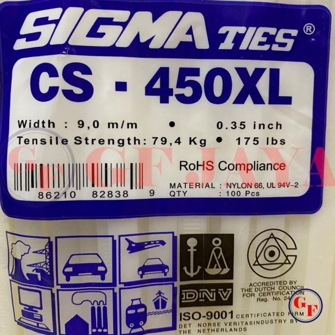 

TERBARU - Kabel Ties Sigma CS 450XL / 45cm Putih CS450XL Cable Tie White 45 cm