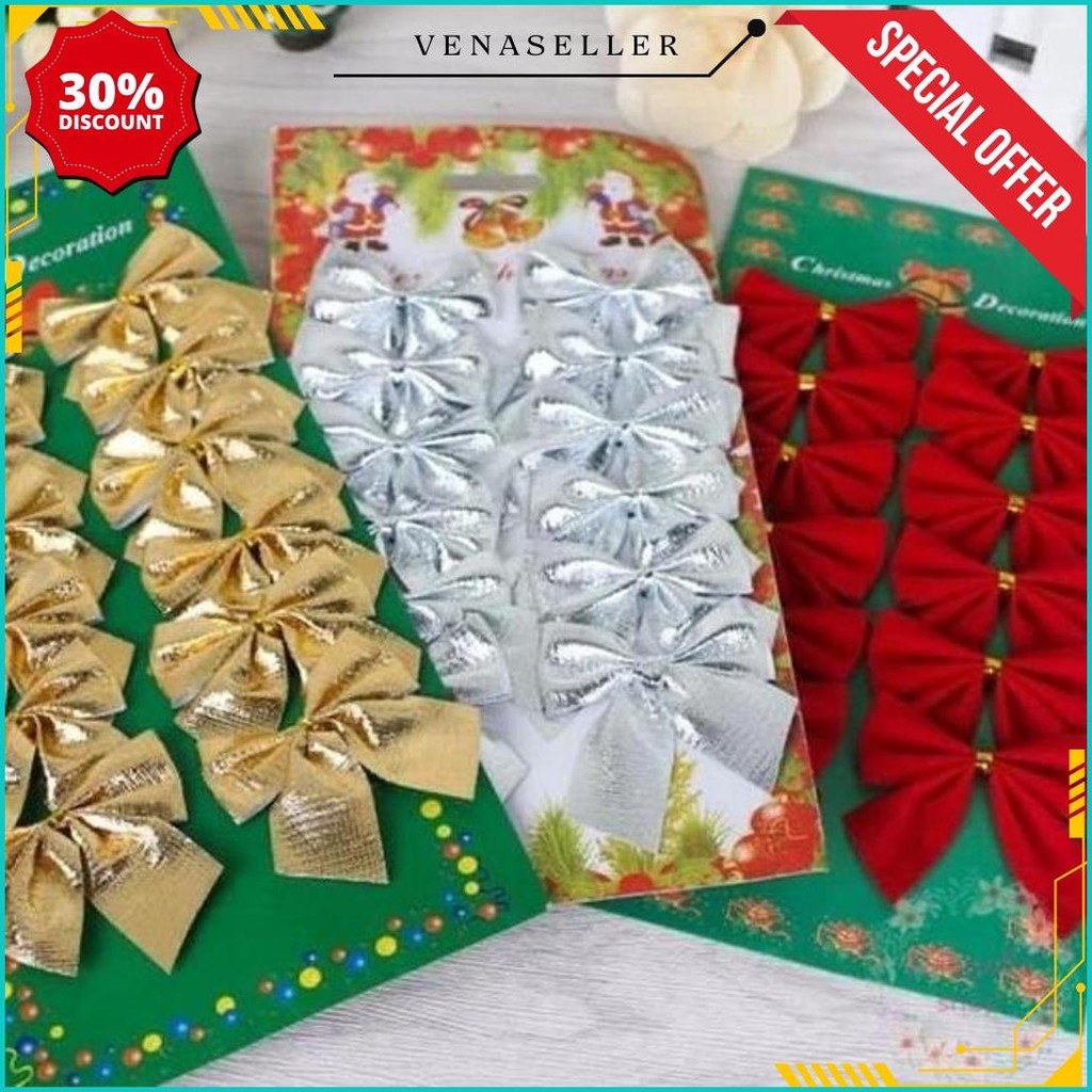 

Pita Pohon Natal - Dekorasi Hiasan Gantungan Pita Lonceng Pohon Natal Bisa Untuk Hampers Gift Box Termurah Banget