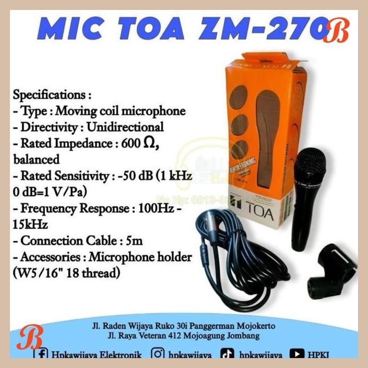 | HKJ | MIC MICROPHONE TOA ZM 270 MIC TOA ZM270