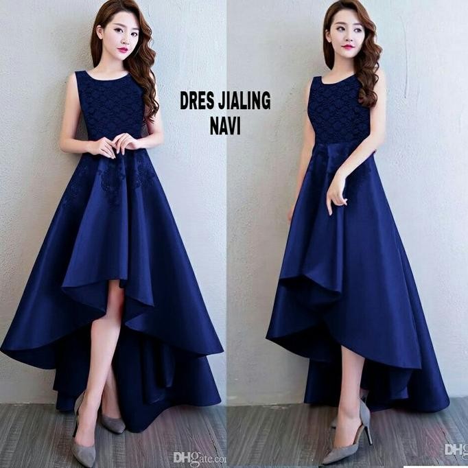 WTYU Trend Baju Wanita Dewasa Fashion Kekinian Dress Brukat Shanghai Dress Jialing Brukat Gaun Modis