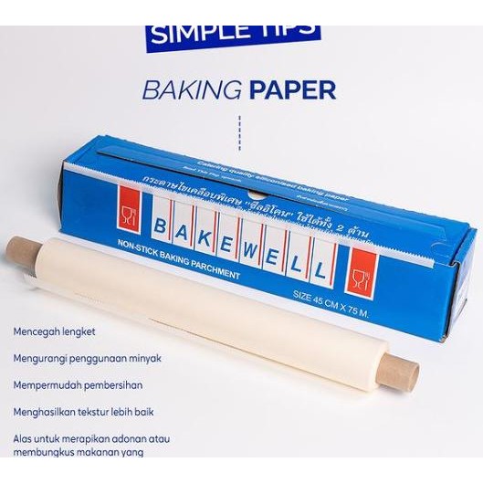 

Terinex - Bakewell - 45Cm X 75M 1 Roll / Kertas Kue Anti Lengket
