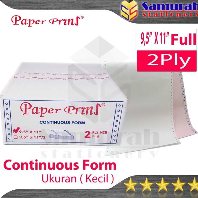 

TERLARIS - Kertas Continuous Form Paper Prins 9,5 x 11 full Atau Bagi 2 / K 2 Ply