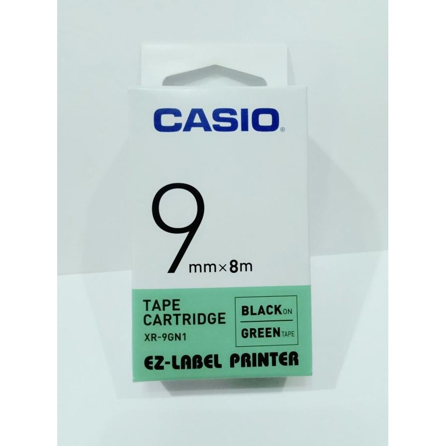 

BEBAS ONGKIR - Casio ez-label printer tape cartridge, 9mm tipe xr-9gn1 warna hijau
