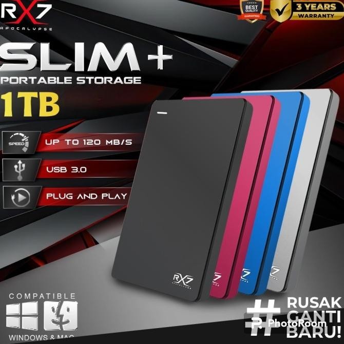 HDD EXTERNAL BACKUP SLIM+ RX7 1TB / HDD EXPANSION SLIM+ RX7 1TB RESMI ORIGINAL DAN TERPERCAYA