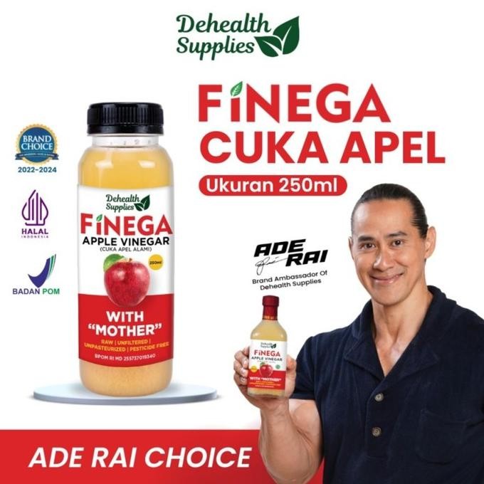 

HOT PROMO Finega Cuka Apel Apple Cider Vinegar ACV With Mother 250ml (PLASTIK) Vinega