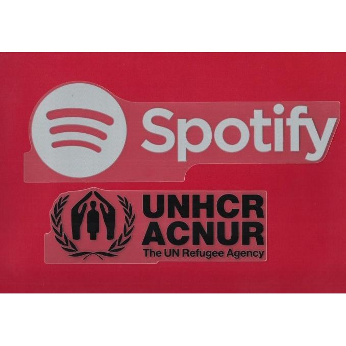 Sale Patch Sponsor Spotify + Unhcr. Gray. Original Patch For Jersey.