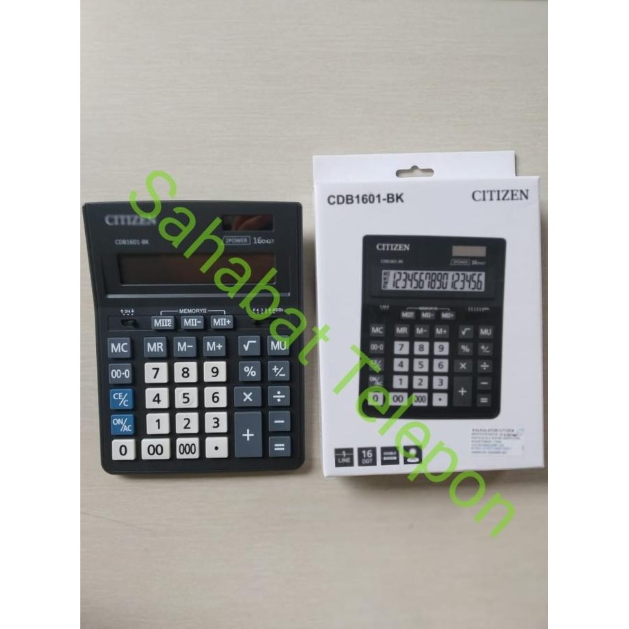 

BEBAS ONGKIR - Kalkulator CITIZEN CDB1601-BK (ORIGINAL)