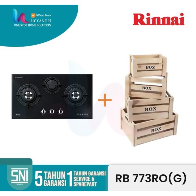 Rinai Kompor Gas Tanam 3 Tungku Rinnai RB-773 ROG FREE ONGKIR
