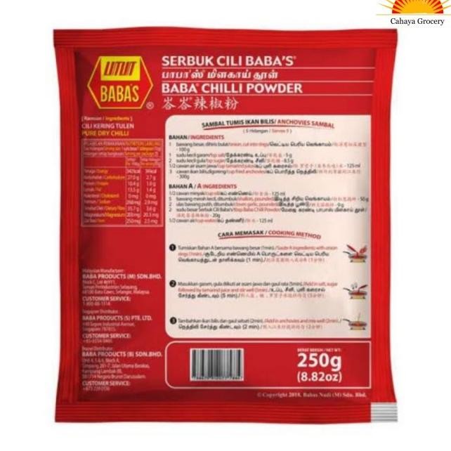 

Babas Chilli Powder / Bubuk Cabe Babas 250 Gr