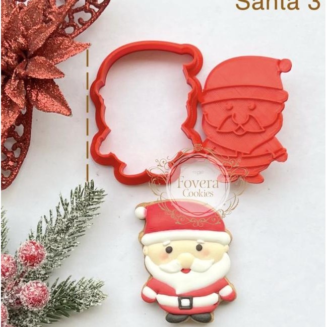 

Santa 3 Christmas Cookie Cutter. Cetakan Christmas Cookie