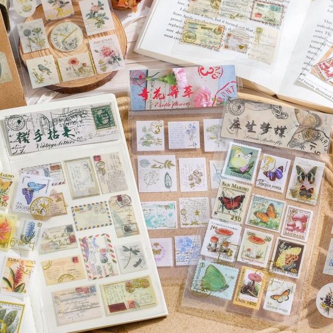 

2 Lembar Perangko Sticker Pet Anti Air Vintage Gold Plated Stamps 91 Original Dan Terpercaya