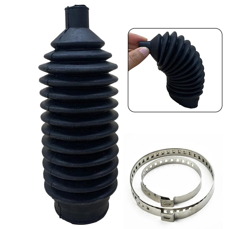 2*clamps+ 1*gaiter pinion boots gear rack and pinion bellows kit rubber gear boot cover