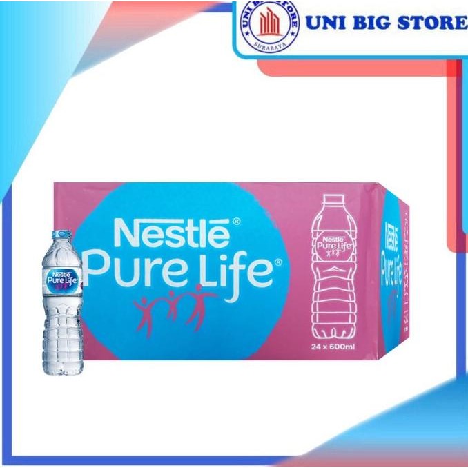 

SALE NESTLE Pure Life Mineral Water 600 ml Air Mineral DUS 24 Botol