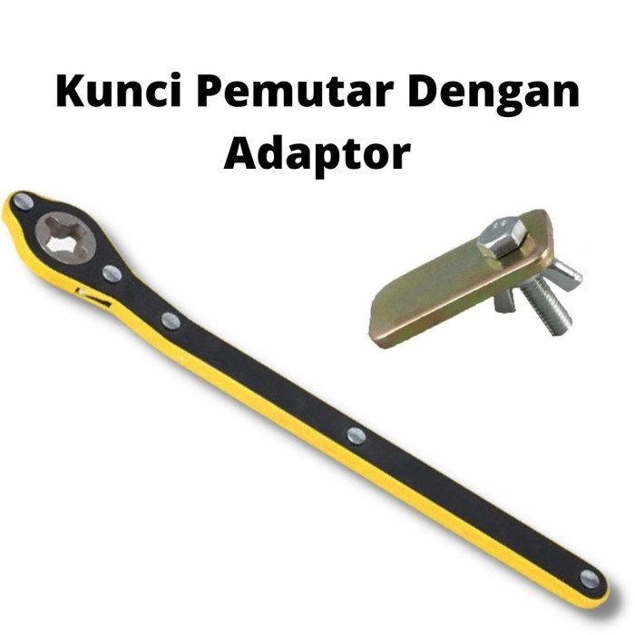 Kunci Pas Pemutar Dongkrak Mobil + Adapter Avanza Xenia Sigra Calya