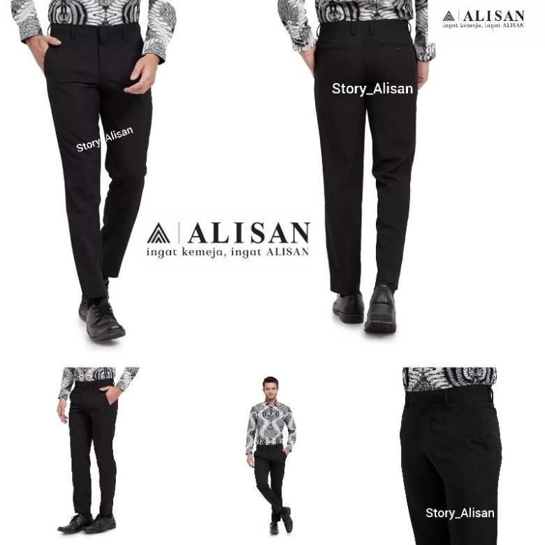 Celana Panjang ALISAN FORMAL SLIMFIT Hitam Celana Bahan Celana Kerja ( 100% )