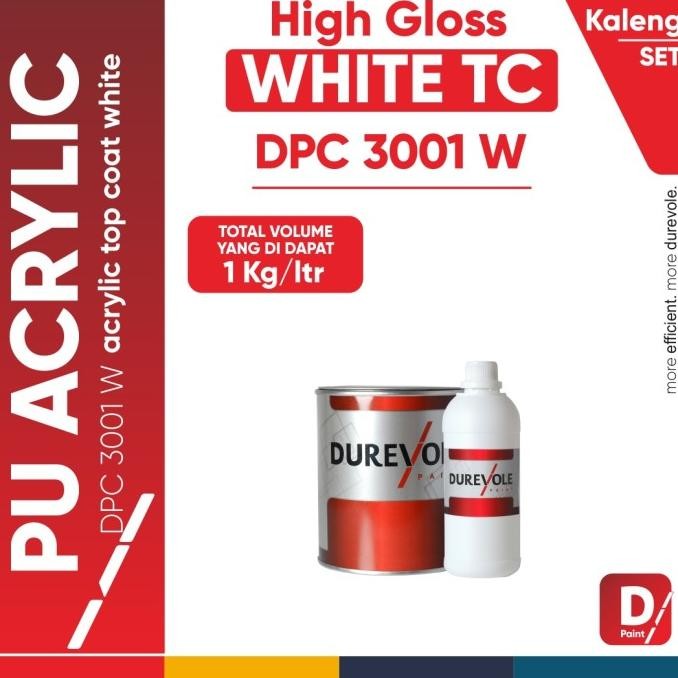 NEW DUREVOLE PU ACRYLIC WHITE DPC 3001 W ( KALENG SET + THINNER)