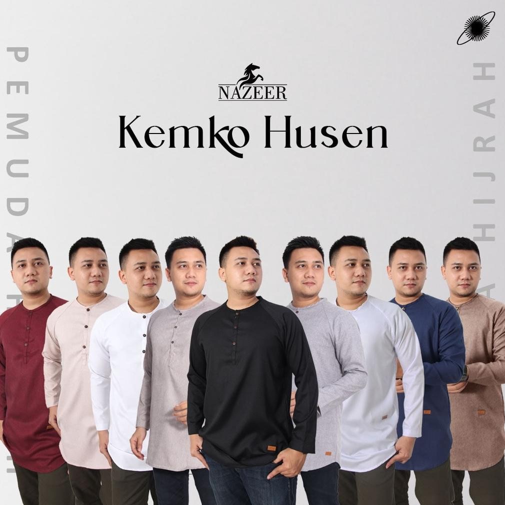 KEMKO HUSEN LENGAN PANJANG/KEMEJA KOKO PRIA HUSEN NAZEER