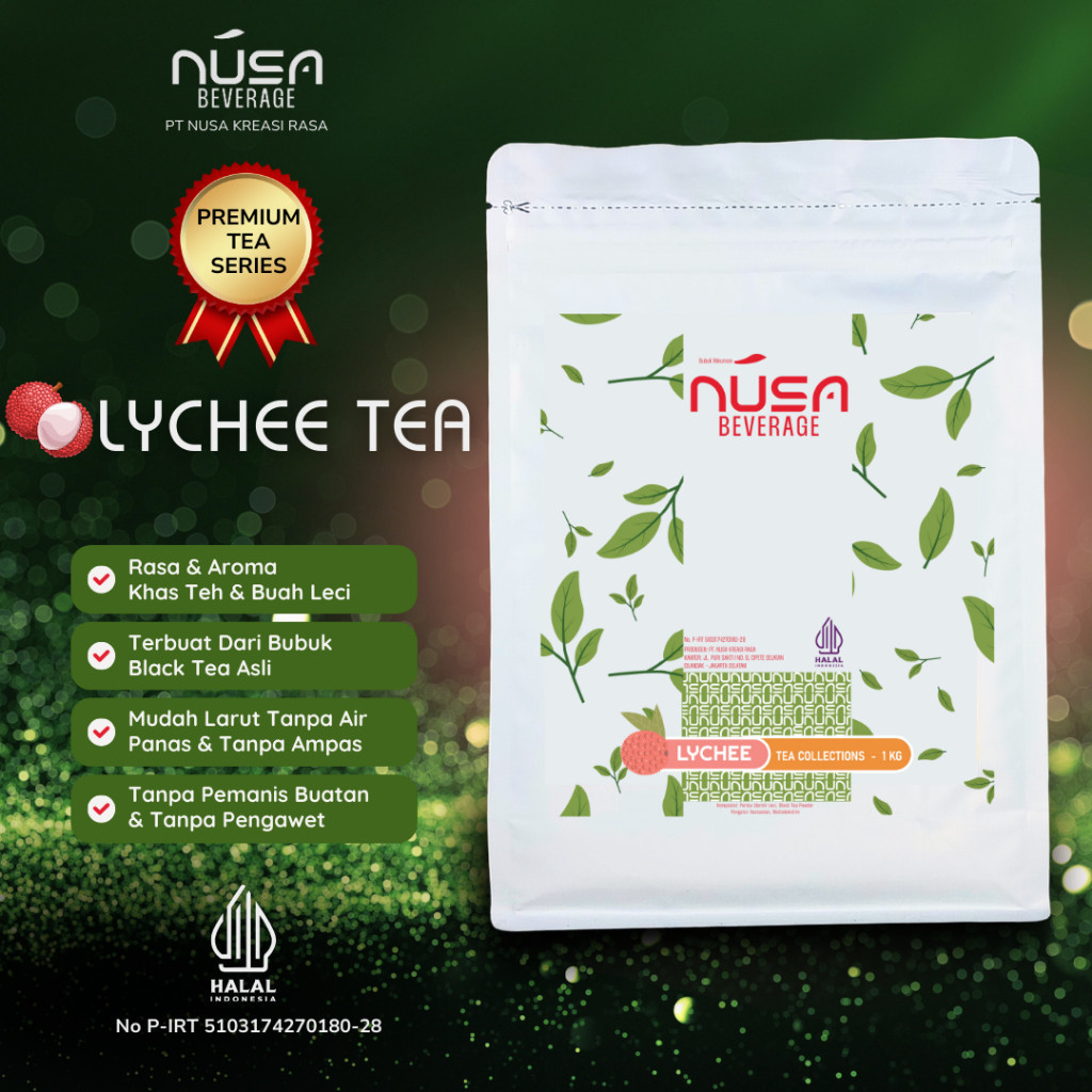 

NUSA BEVERAGE Lychee Tea Premix Powder 1Kg Untuk Bisnis Hotel & Catering & MICE