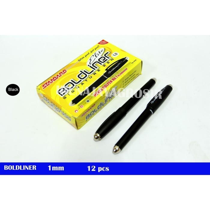 

Ready STANDARD PULPEN / BALLPOINT BOLDLINER hitam dan biru pena mewah isi 12