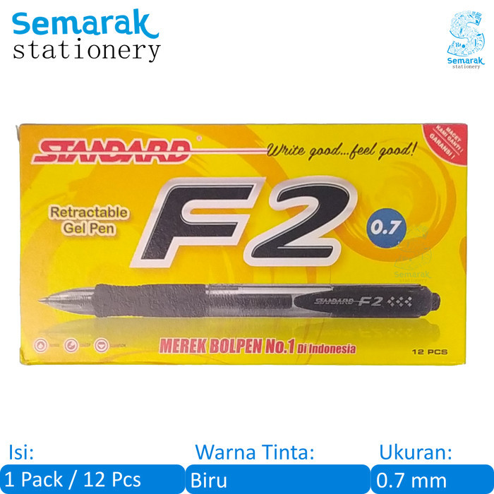 

Ready Standard F2 Retractable Gel Pen Pulpen Jel Cetek 0.7 - Biru [1 Pack]