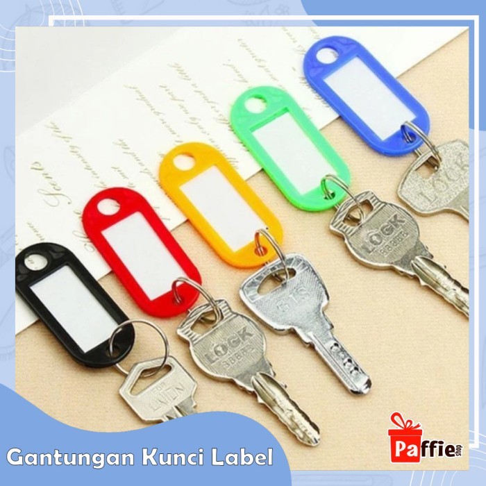 

HARGA DISC - Gantungan Kunci Label Nama Key Ring Warna Tag Plastik Kantor Rumah New