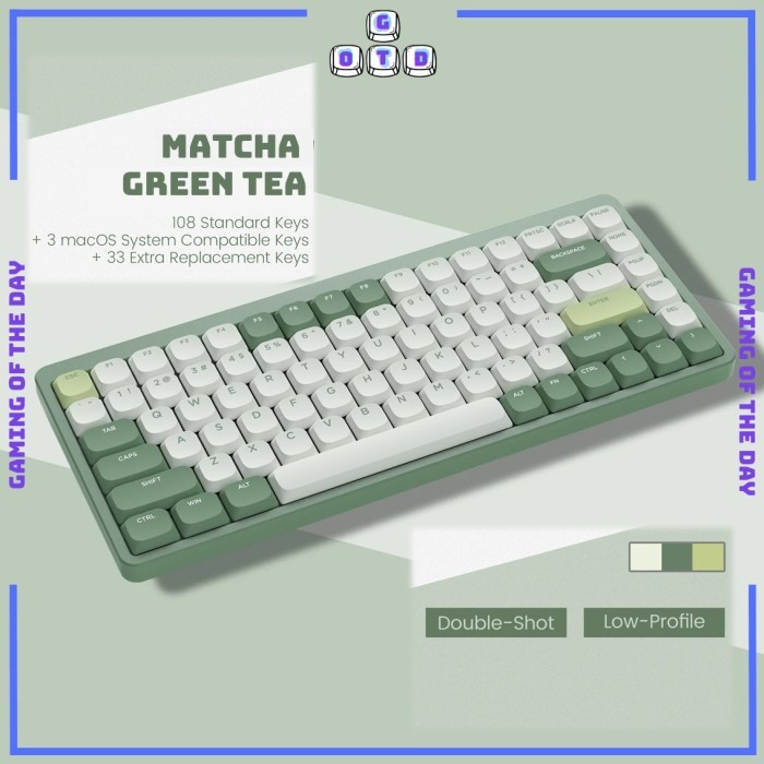 Low Profile Keycaps for Mac Windows Matcha Keycaps Normcore Keycaps Skyline Keycaps