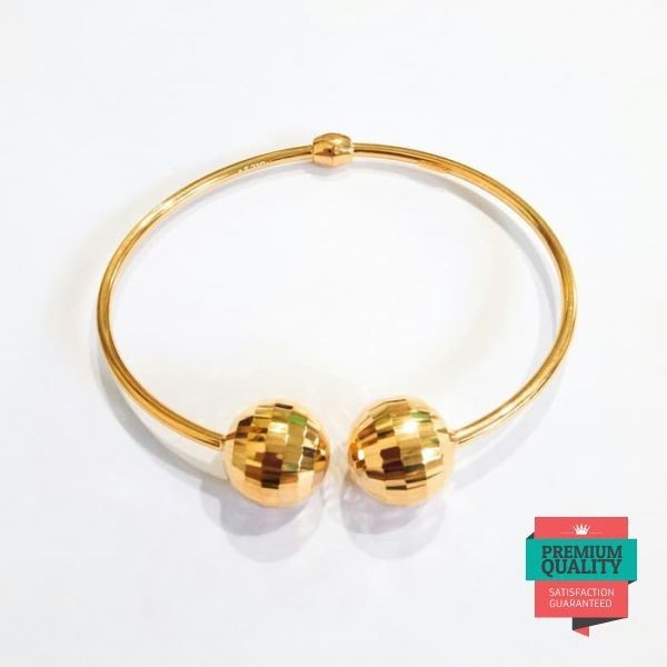 Grosir Gelang tinju cristal bulat emas asli Elegan