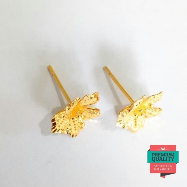 Grosir Giwang Kendari Bunga Emas Asli kadar 875 Elegan