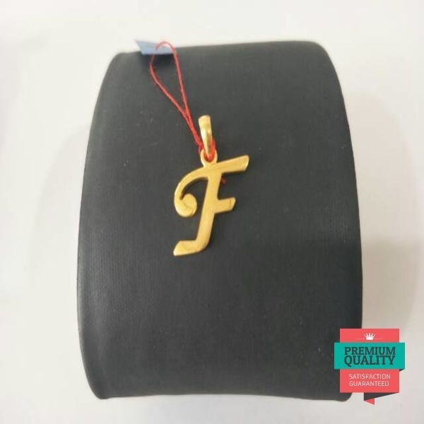 Terlaris Liontin huruf f emas asli kadar 875 Elegan