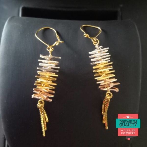 Promo Anting emas asli kadar 875 model panjang 3 warna Elegan