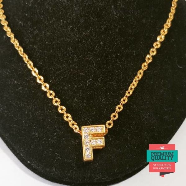 Murah kalung nagita huruf f kadar 875 kalung kekinian hadiah mewah Keren