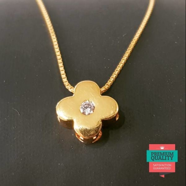 Grosir kalung korea emas asli kadar 875 kalung remaja hadiah mewah kalung van cleff Keren