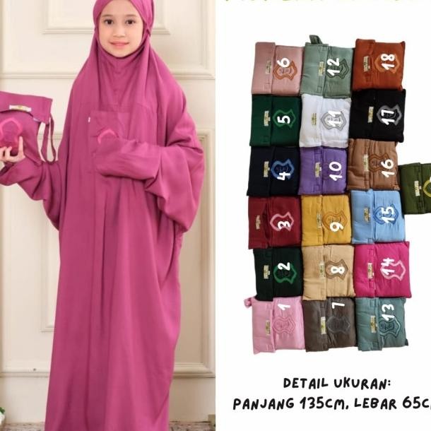 Mukena Terusan Polos Anak Terompah