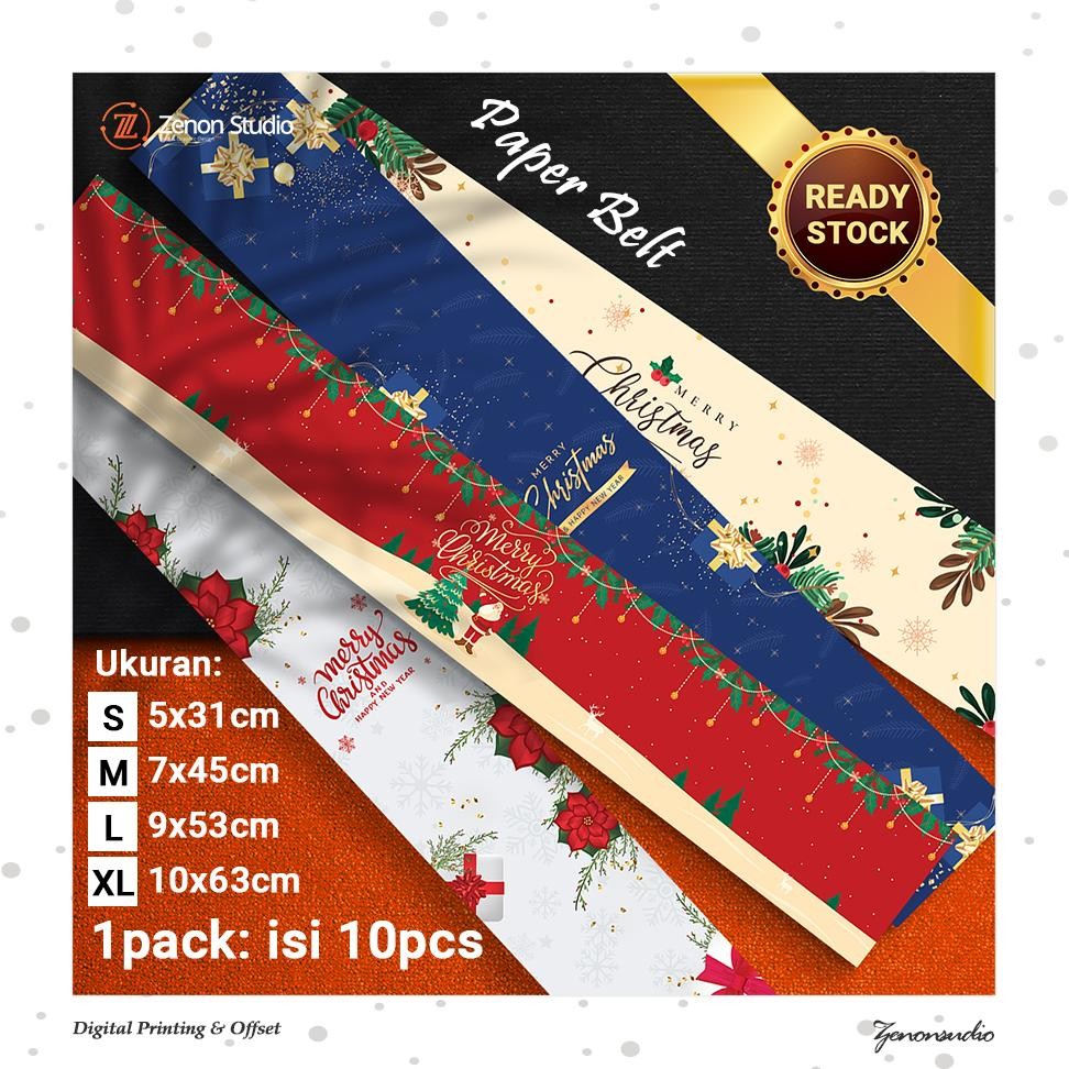

[10Pcs] Paper Belt Natal Christmas Roll Label Xmas Kado Hadiah Ver2 Cod