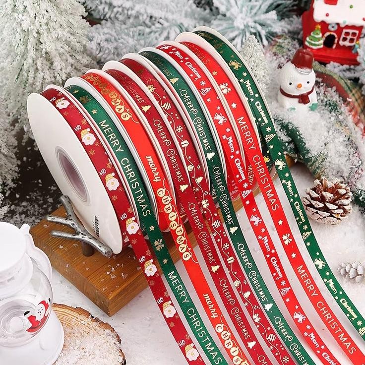 

(Harga Per 15Meter) Pita Natal Pita Kado Natal Lebar 1Cm Pita Merry Christmas Diskon