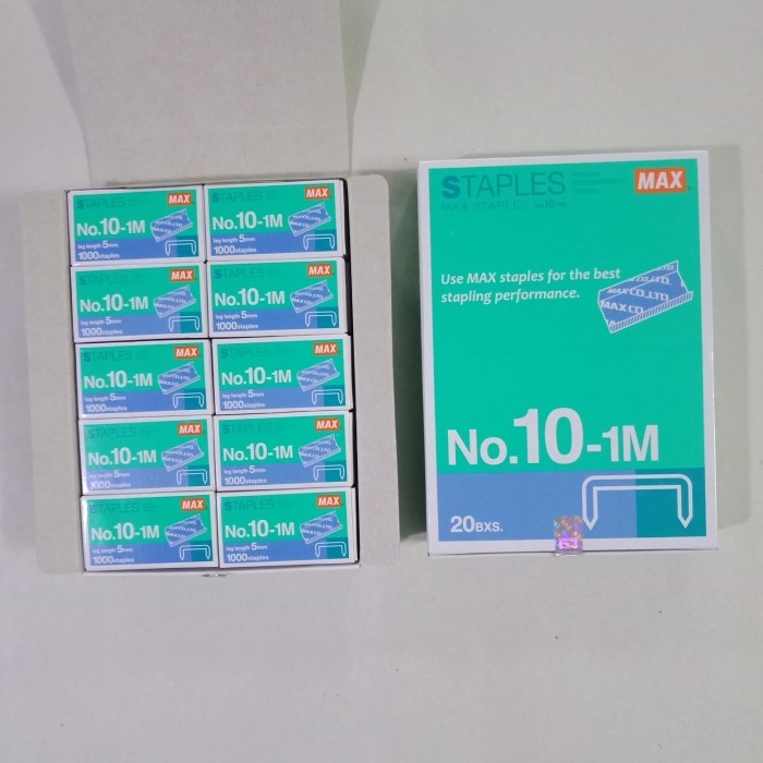 

ISI STAPLES MAX NO.10 KECIL LENGTH 5 MM ISI 20 BOX TERMURAH